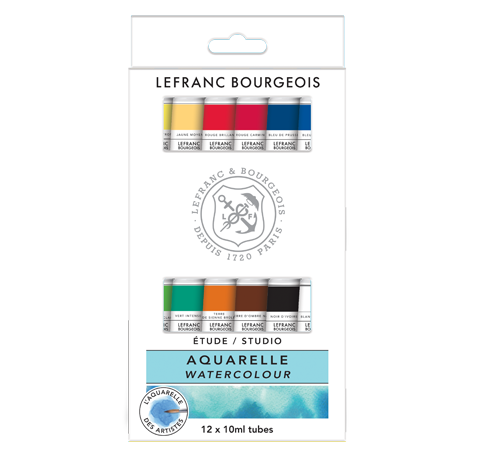 Studio Watercolour Set 12 Tubes Lefranc Bourgeois